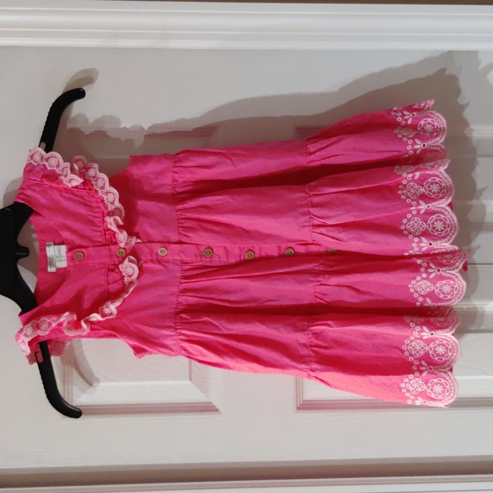 Max Studio Kids Toddler Girl Pink White Ruffle Sleeveless Dress Size 5T